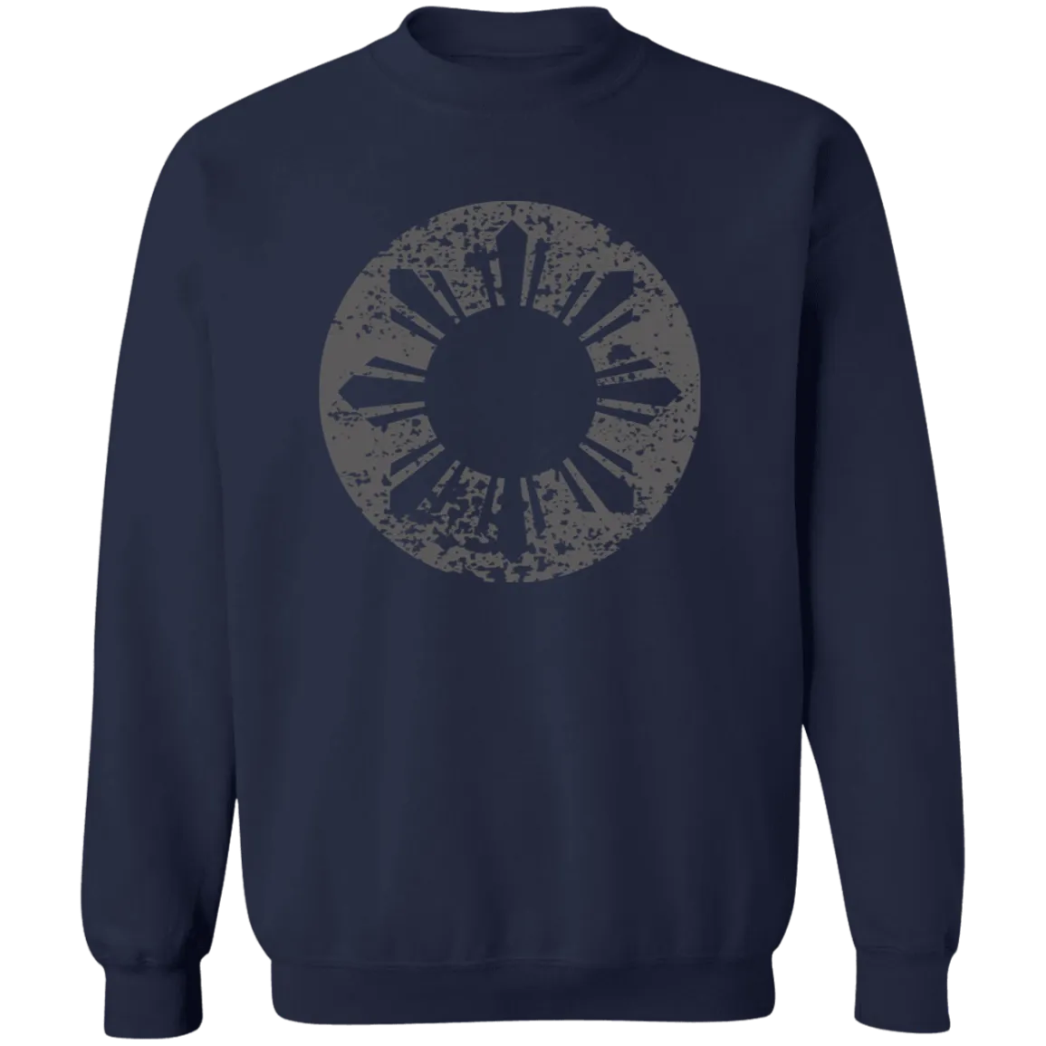 Sun and Stars in Circle Distressed Unisex Crewneck Pullover Sweatshirt