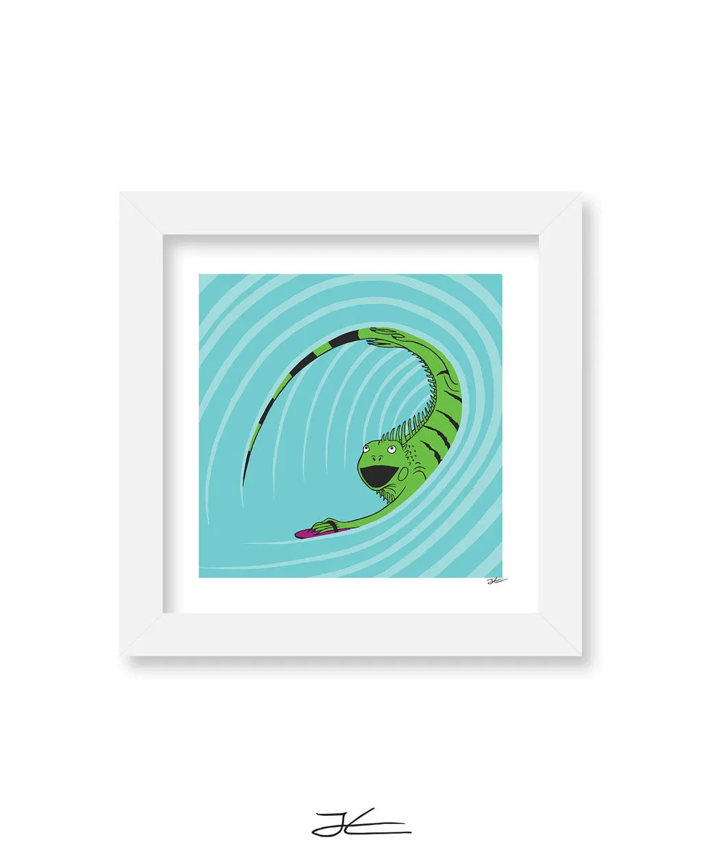 Surfing Iguana - Print/ Framed Print