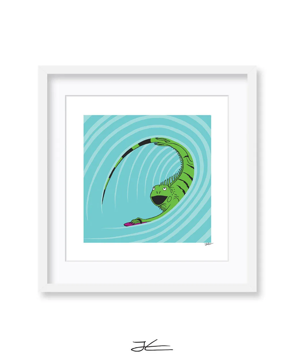 Surfing Iguana - Print/ Framed Print