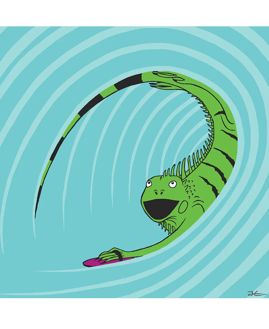 Surfing Iguana - Print/ Framed Print