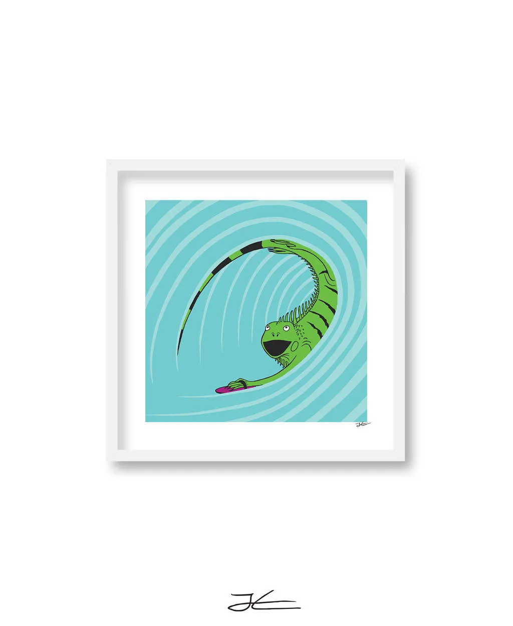 Surfing Iguana - Print/ Framed Print