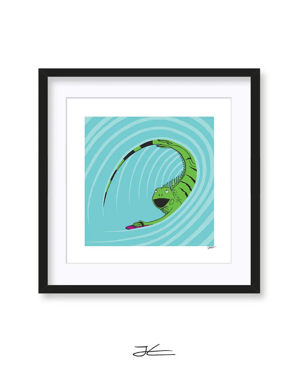Surfing Iguana - Print/ Framed Print