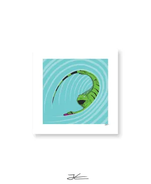 Surfing Iguana - Print/ Framed Print