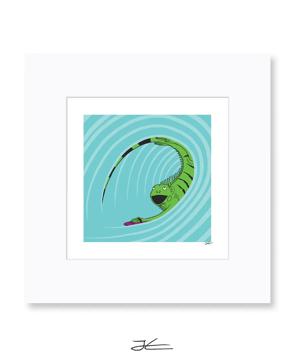 Surfing Iguana - Print/ Framed Print