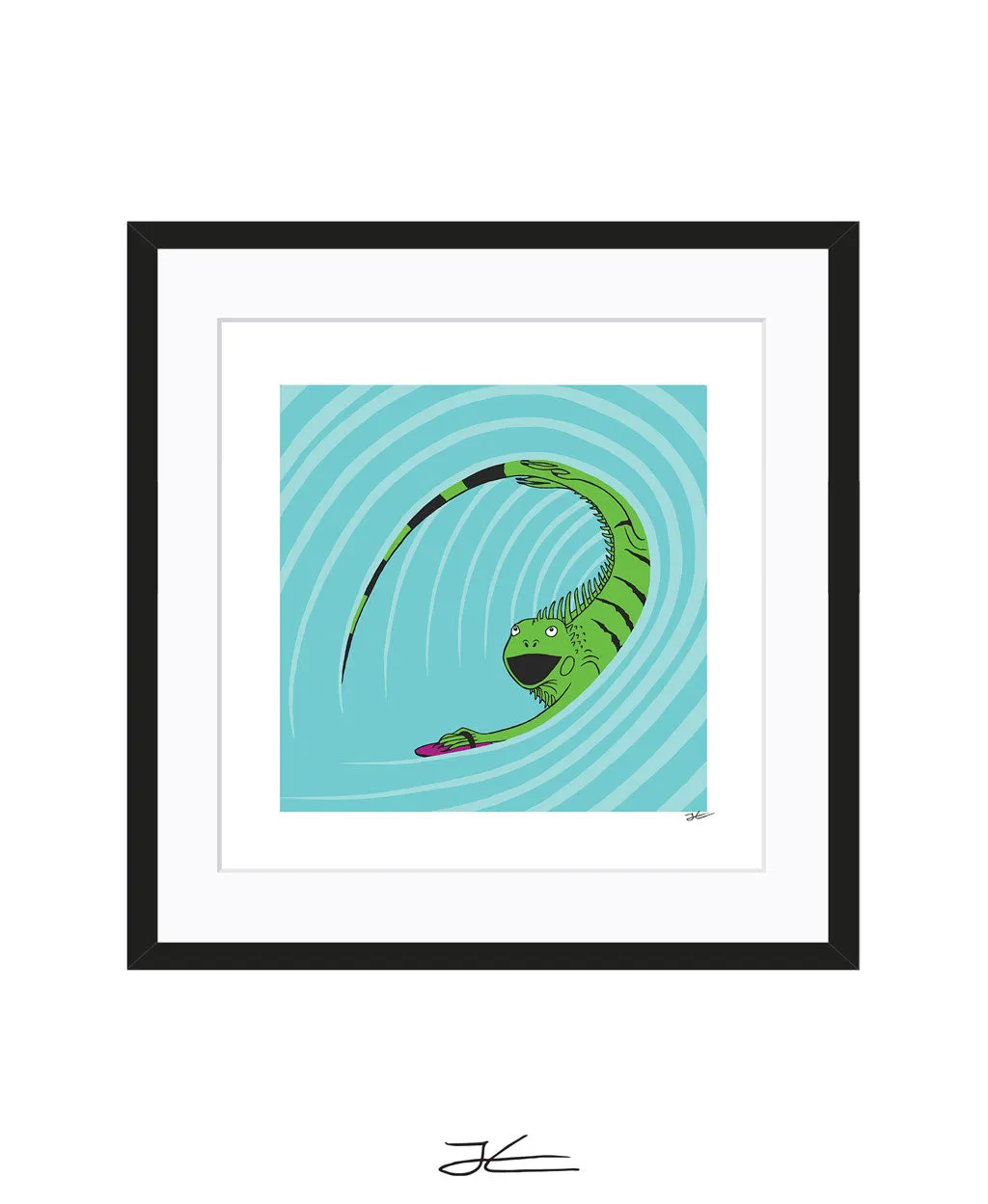 Surfing Iguana - Print/ Framed Print