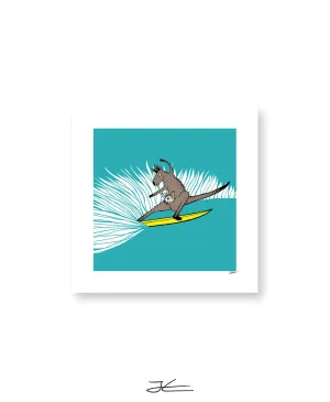Surfing Kangaroo - Print/ Framed Print