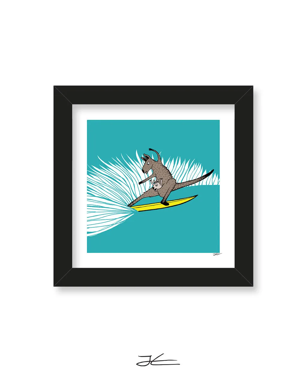 Surfing Kangaroo - Print/ Framed Print