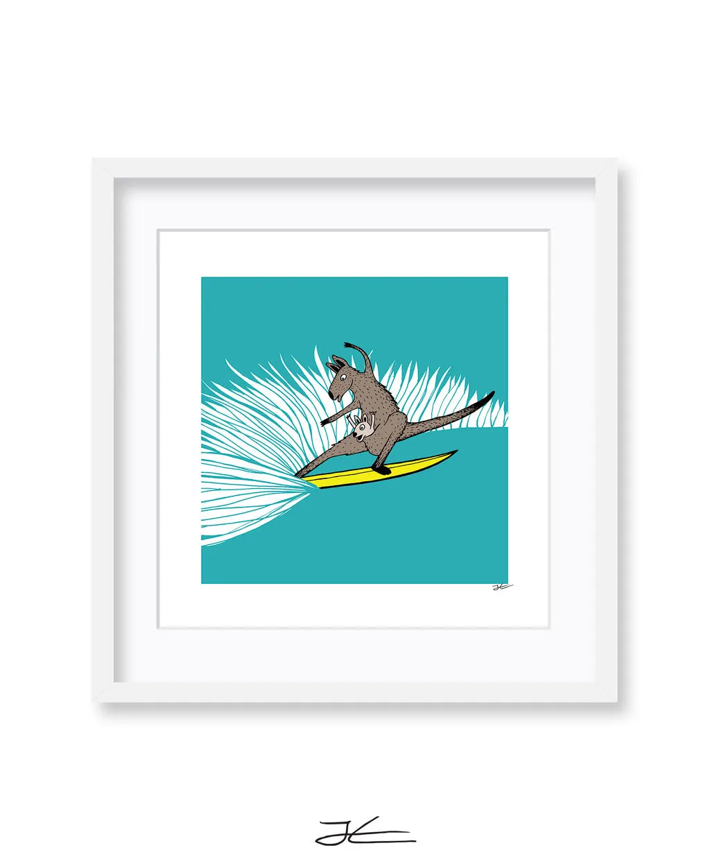 Surfing Kangaroo - Print/ Framed Print
