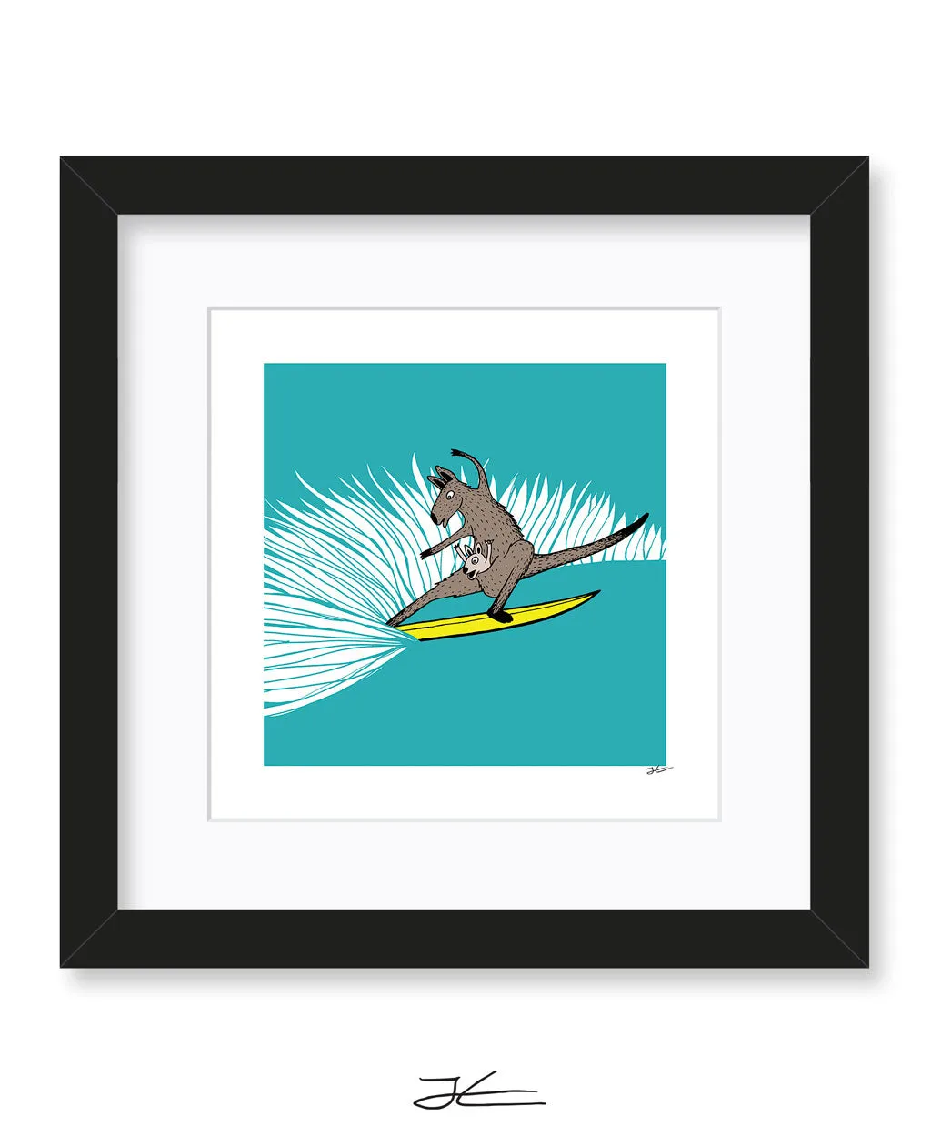 Surfing Kangaroo - Print/ Framed Print