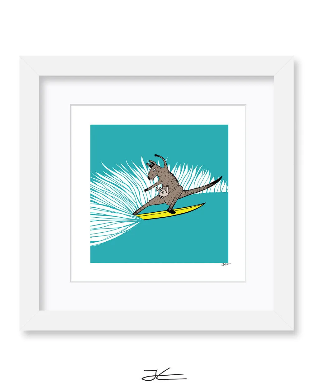 Surfing Kangaroo - Print/ Framed Print