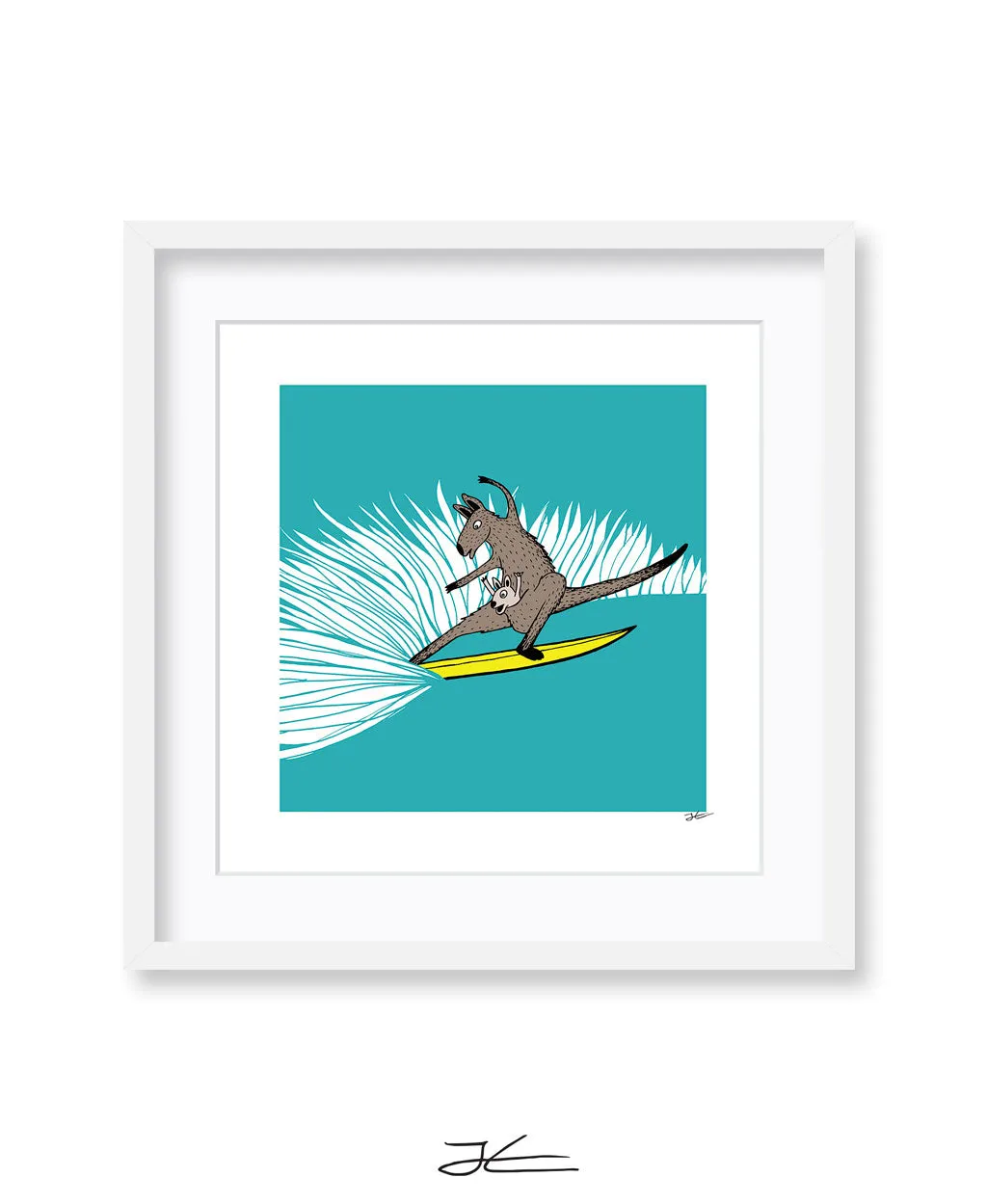 Surfing Kangaroo - Print/ Framed Print