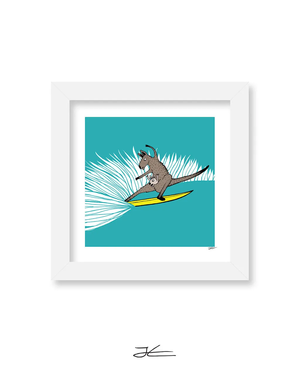 Surfing Kangaroo - Print/ Framed Print