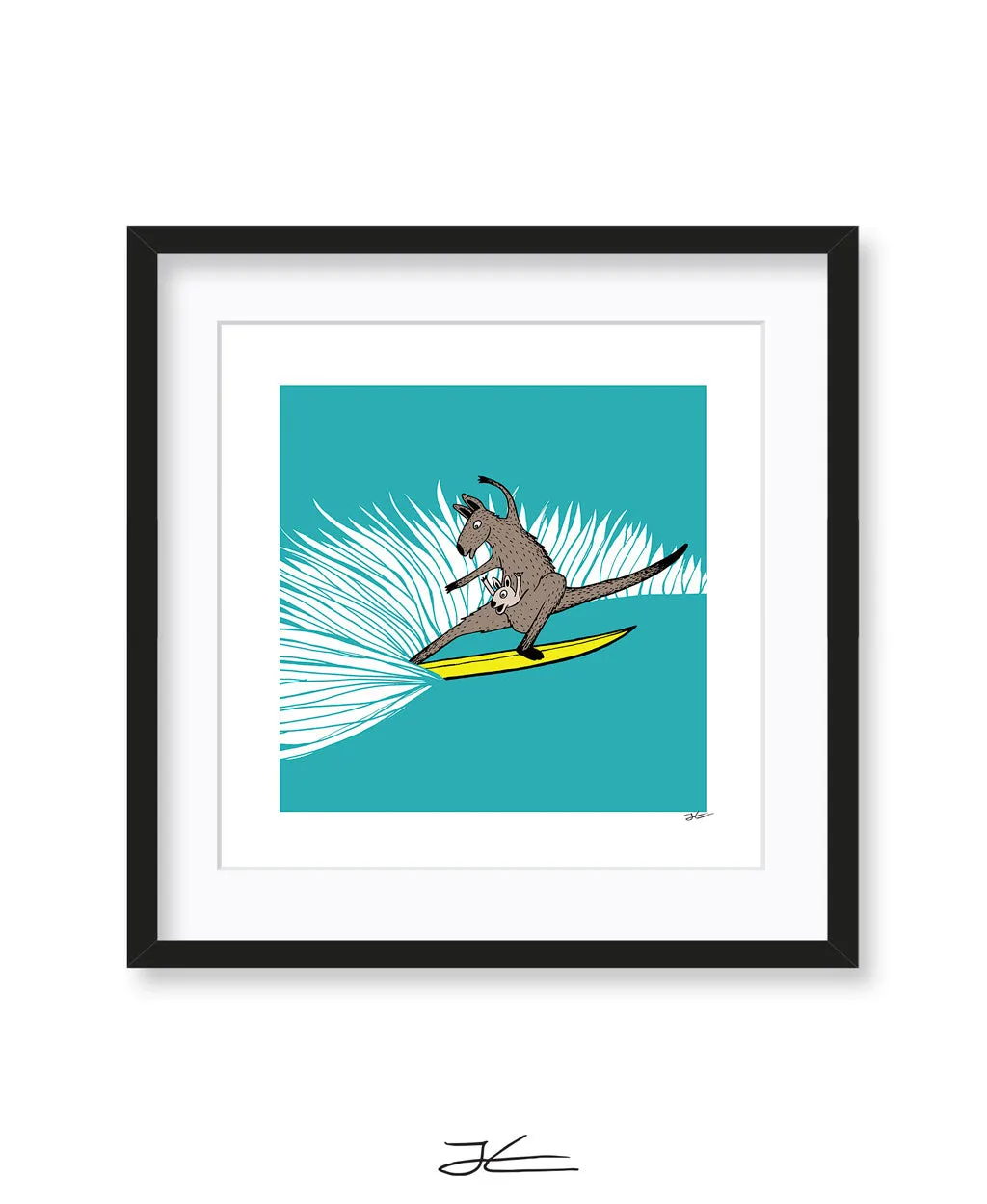 Surfing Kangaroo - Print/ Framed Print