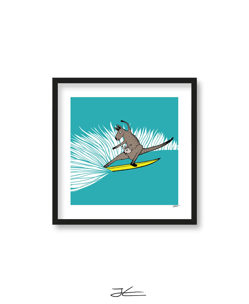 Surfing Kangaroo - Print/ Framed Print