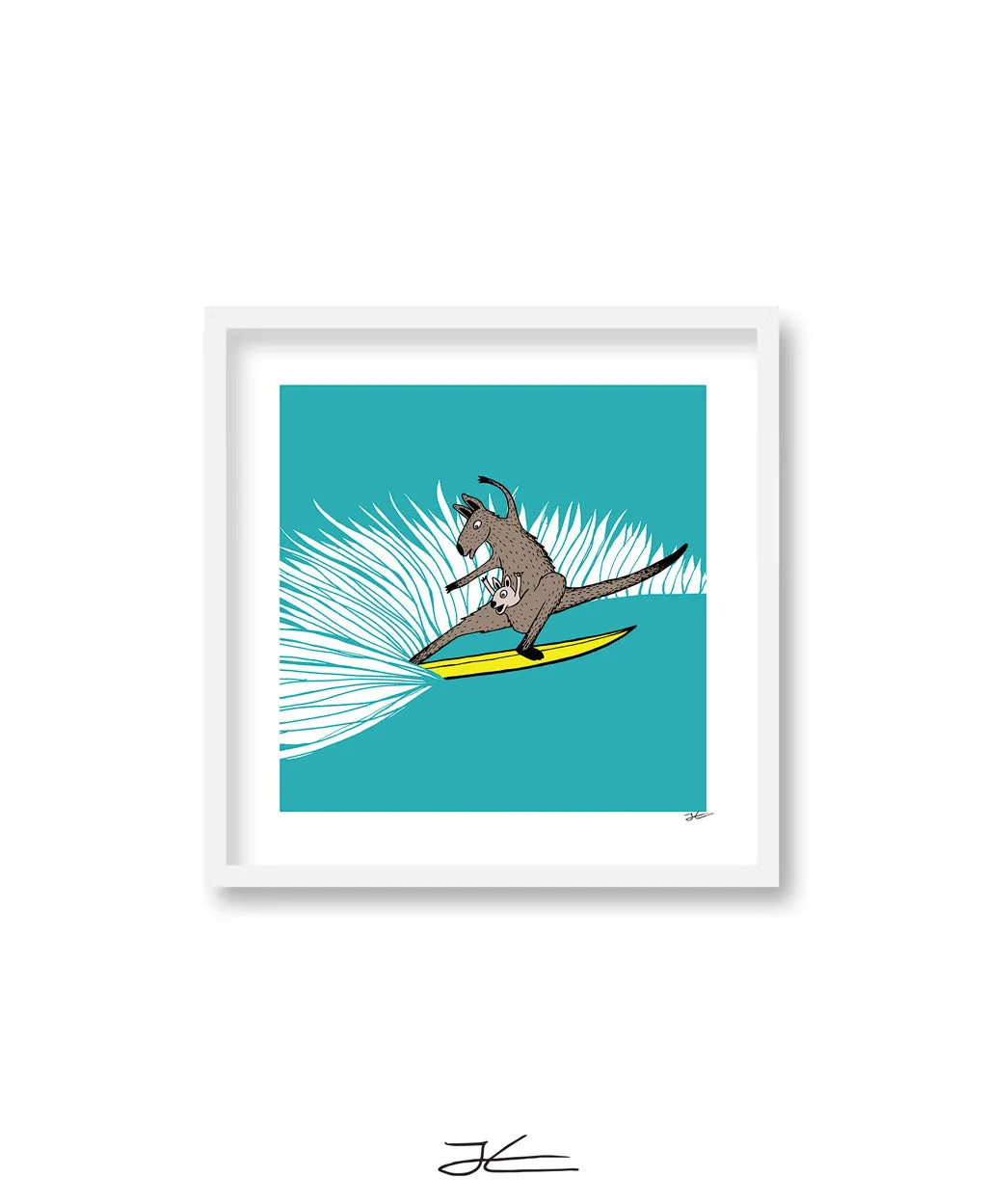 Surfing Kangaroo - Print/ Framed Print
