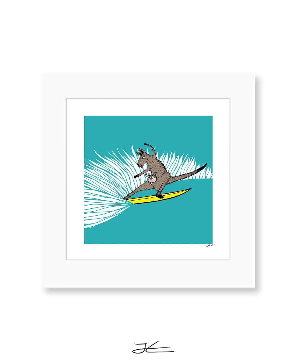 Surfing Kangaroo - Print/ Framed Print