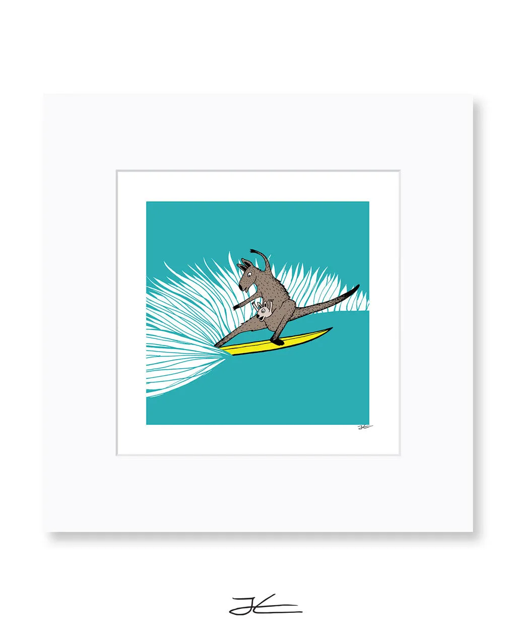 Surfing Kangaroo - Print/ Framed Print
