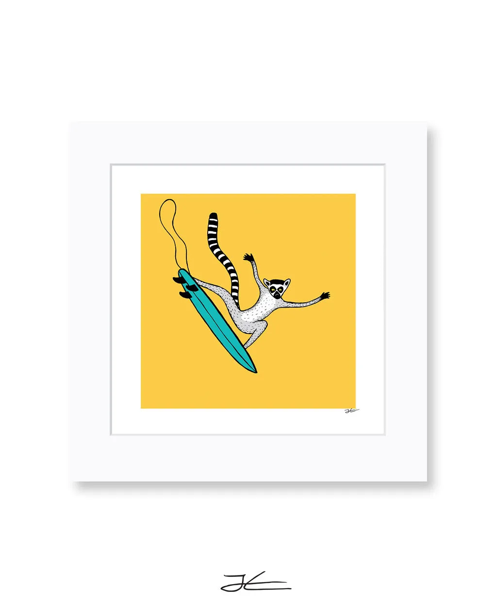 Surfing Lemur - Print/ Framed Print