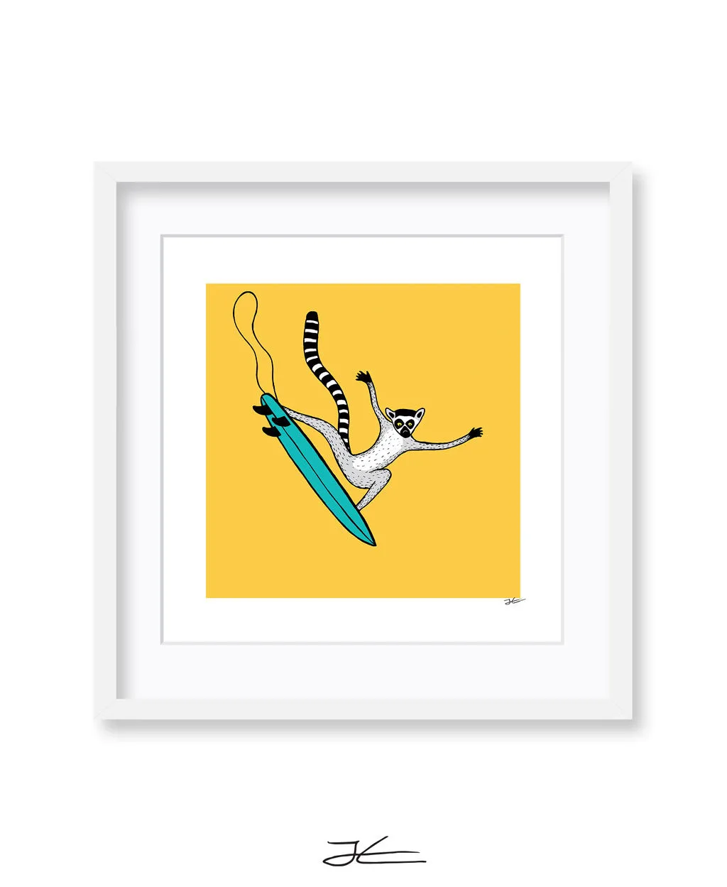 Surfing Lemur - Print/ Framed Print