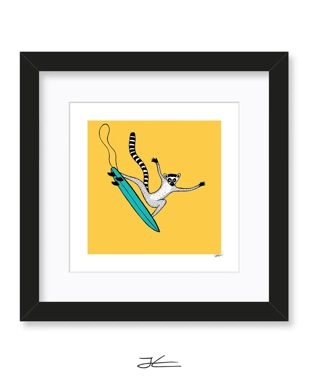 Surfing Lemur - Print/ Framed Print