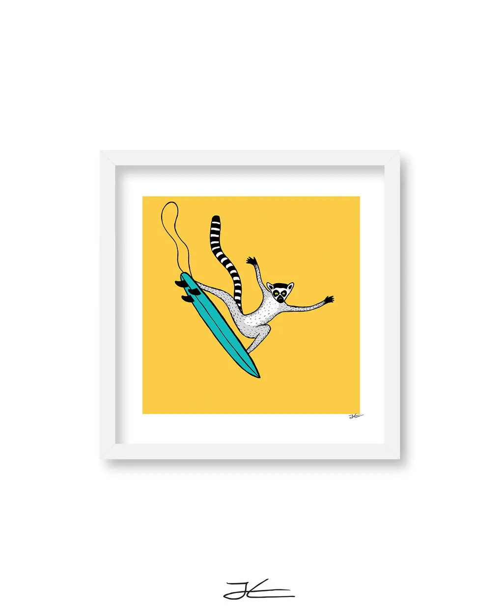 Surfing Lemur - Print/ Framed Print