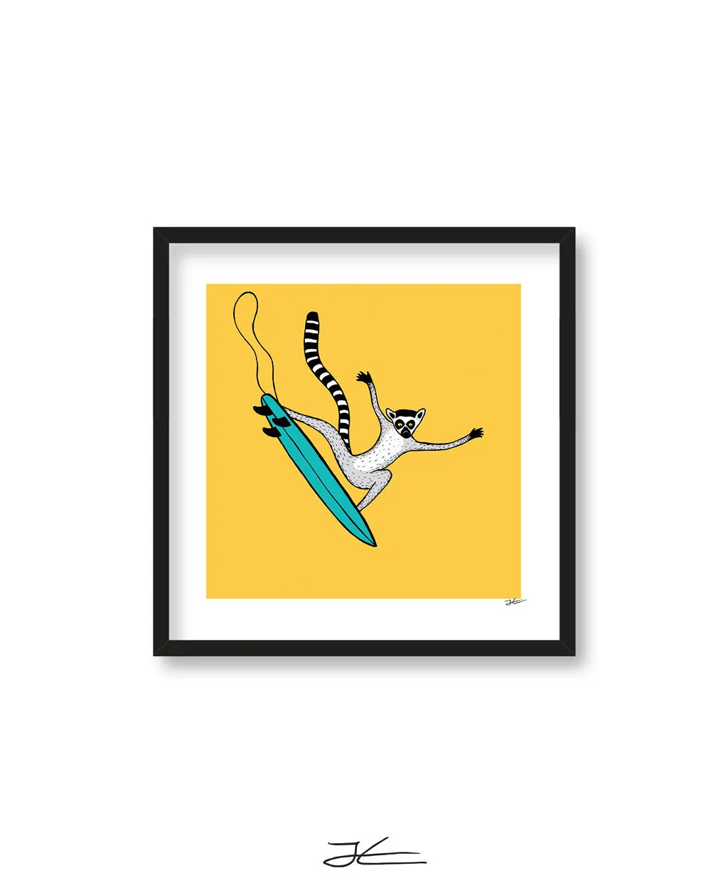 Surfing Lemur - Print/ Framed Print