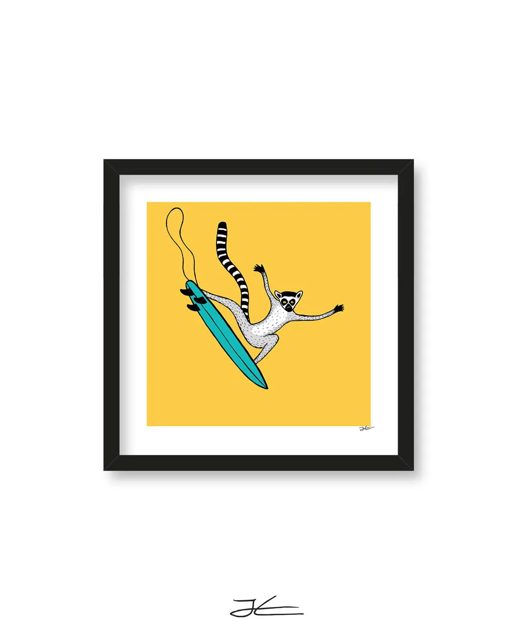 Surfing Lemur - Print/ Framed Print