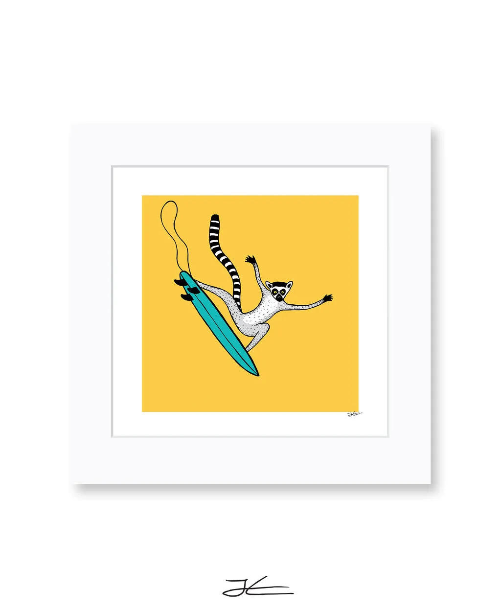 Surfing Lemur - Print/ Framed Print