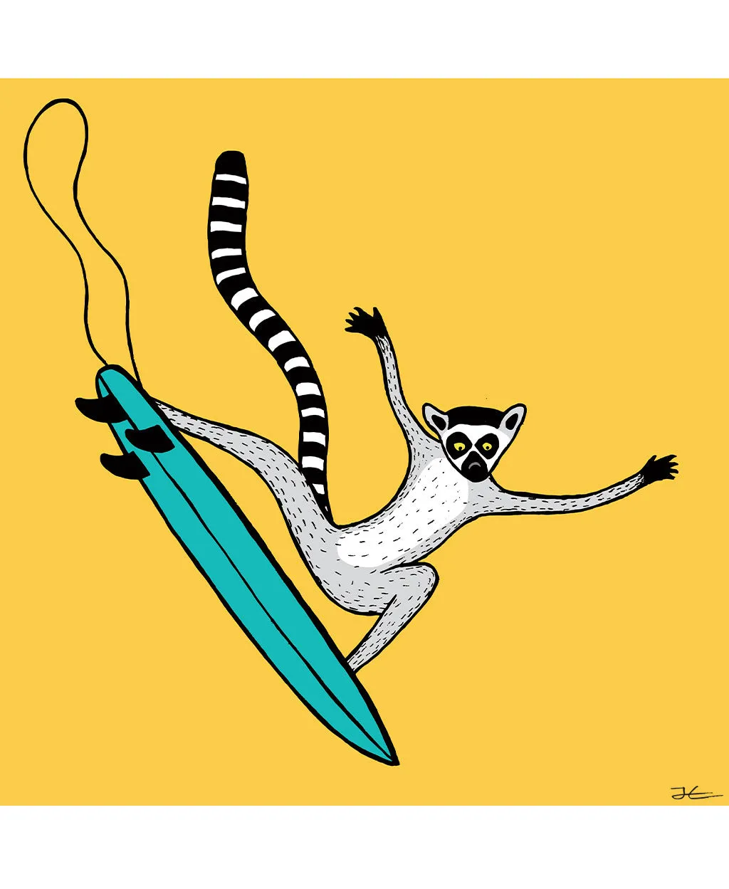 Surfing Lemur - Print/ Framed Print