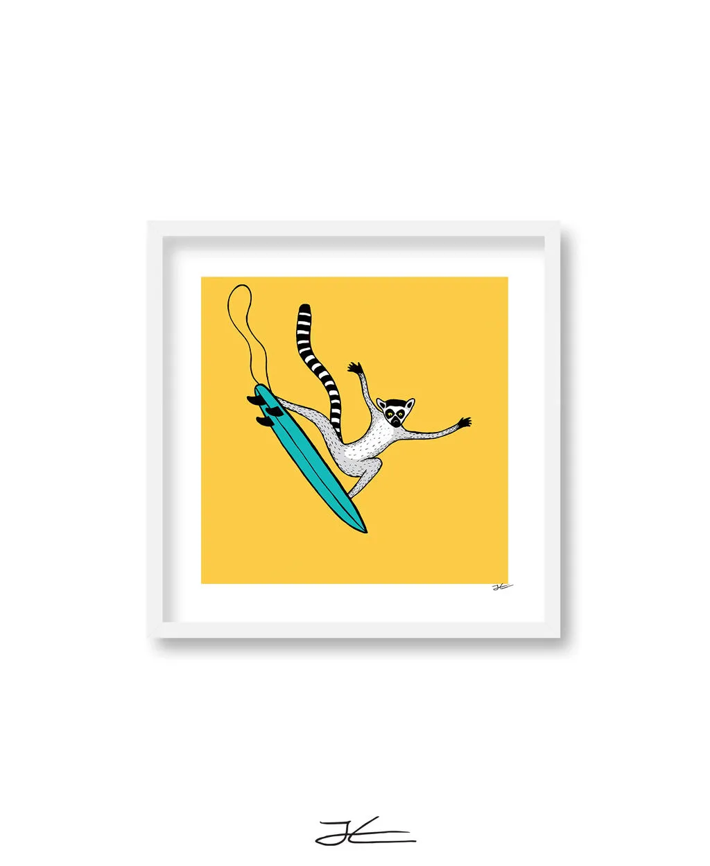 Surfing Lemur - Print/ Framed Print