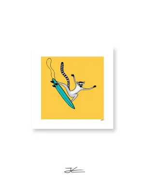 Surfing Lemur - Print/ Framed Print
