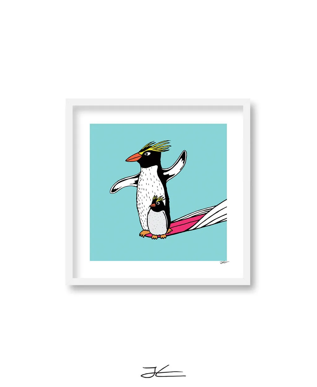 Surfing Penguin - Print/ Framed Print