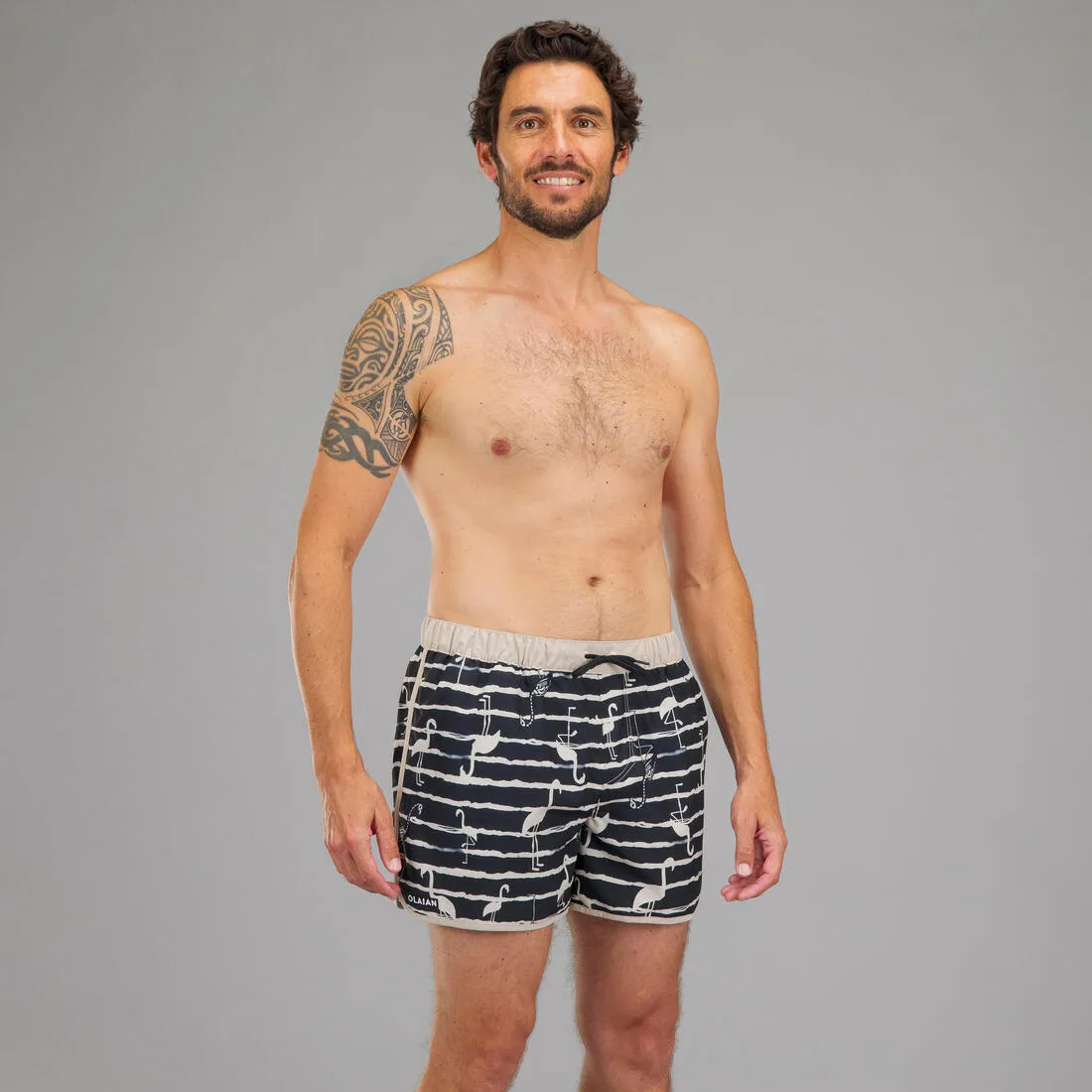 Surfing Short Boardshorts 100 - SUNSTRIPE
