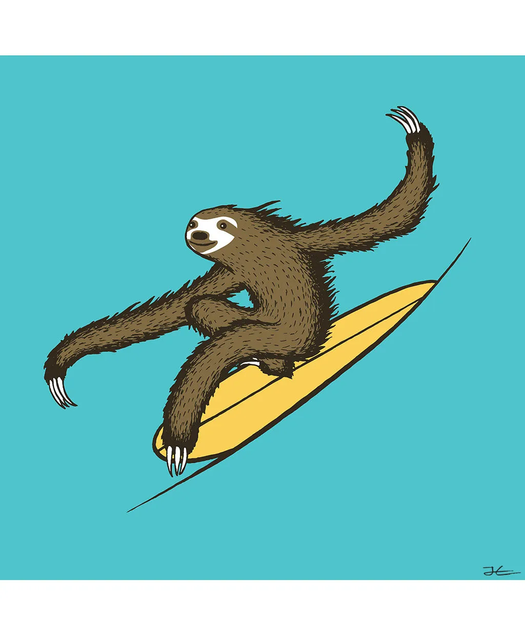 Surfing Sloth - Print/ Framed Print