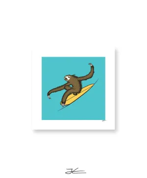 Surfing Sloth - Print/ Framed Print