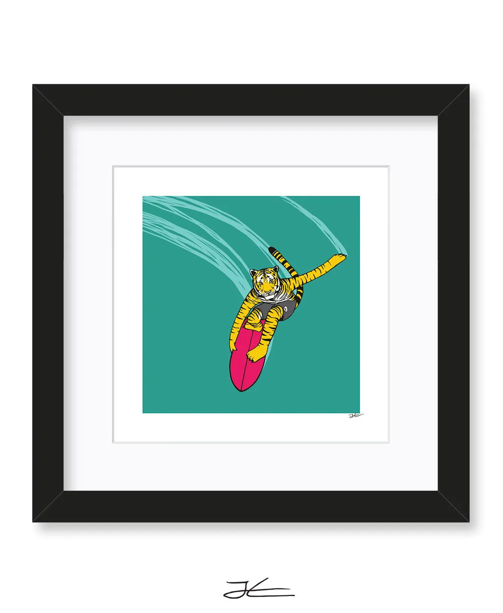 Surfing Tiger - Print/ Framed Print