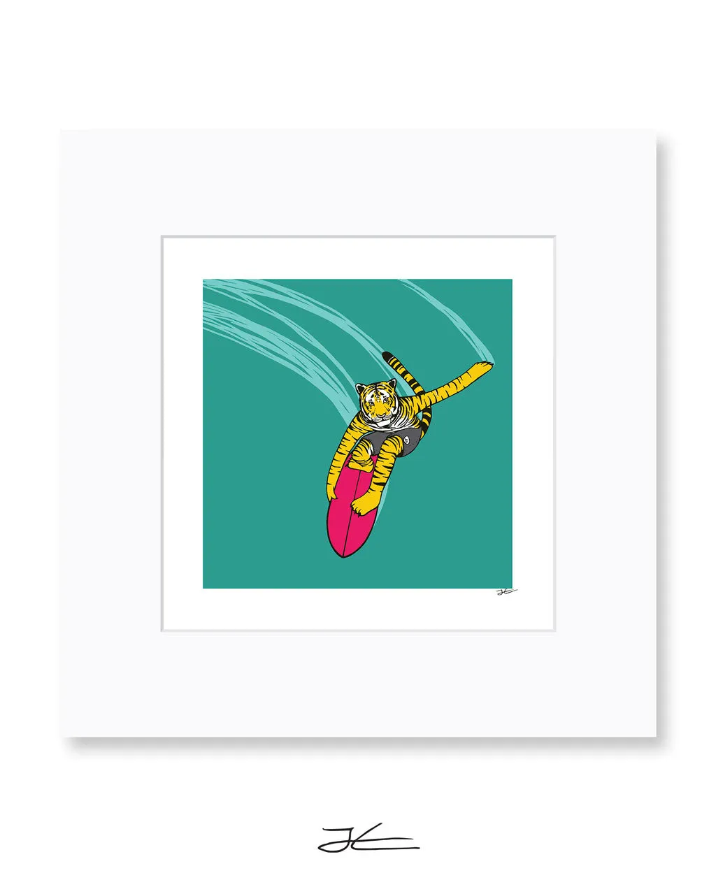 Surfing Tiger - Print/ Framed Print