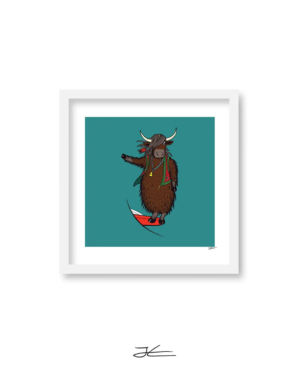Surfing Yak - Print/ Framed Print