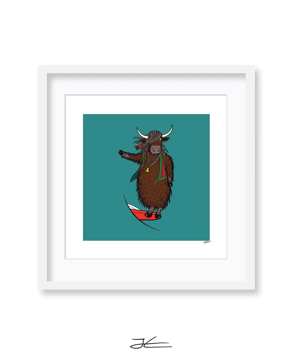 Surfing Yak - Print/ Framed Print