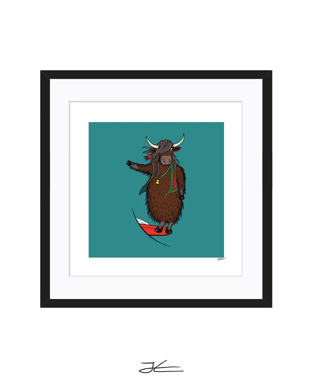 Surfing Yak - Print/ Framed Print