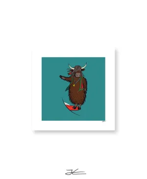 Surfing Yak - Print/ Framed Print