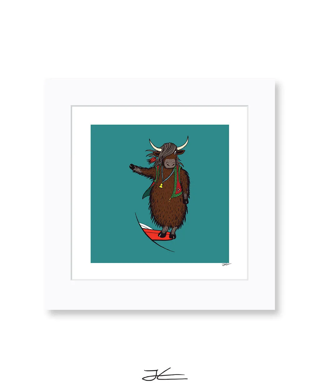 Surfing Yak - Print/ Framed Print