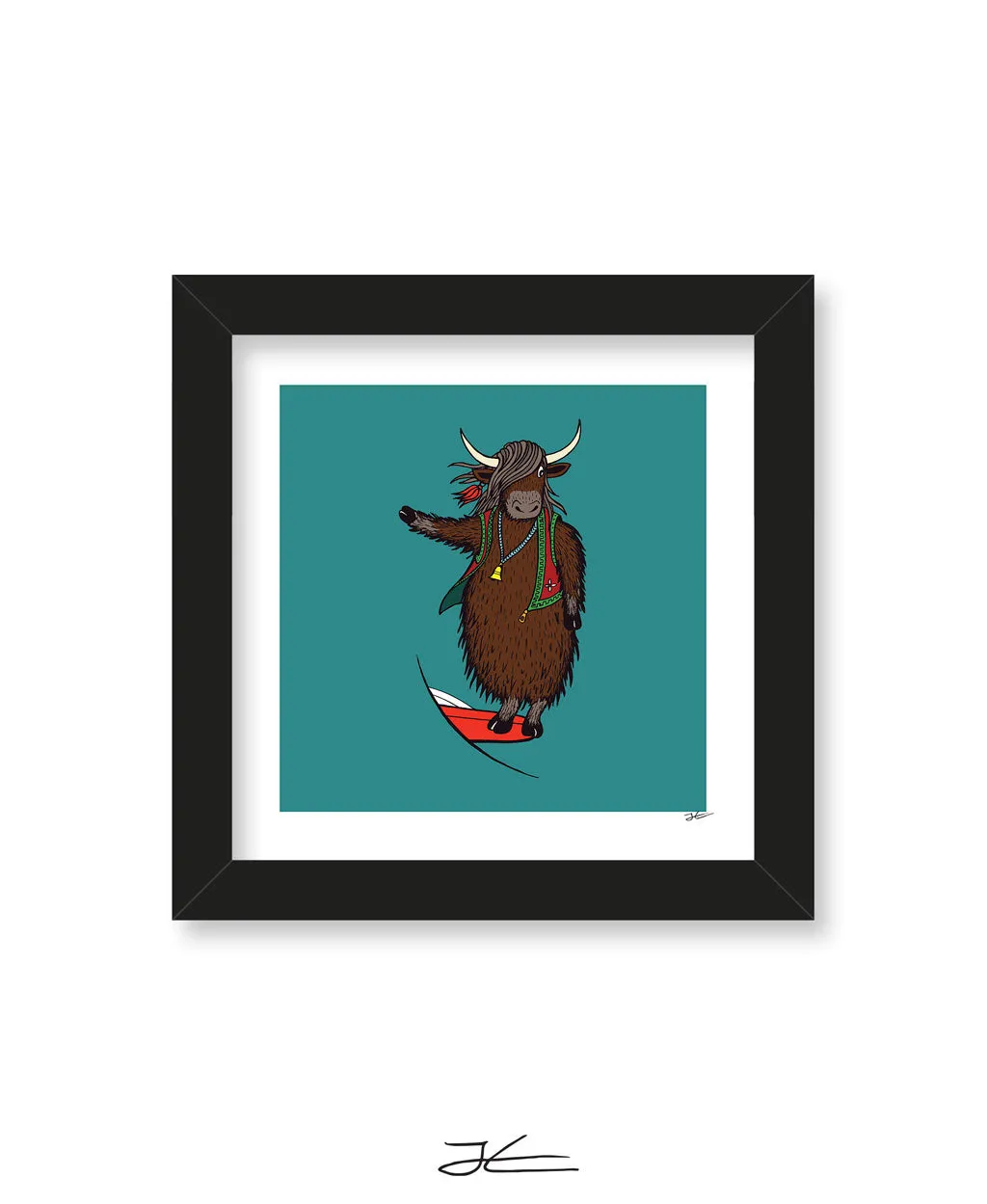 Surfing Yak - Print/ Framed Print