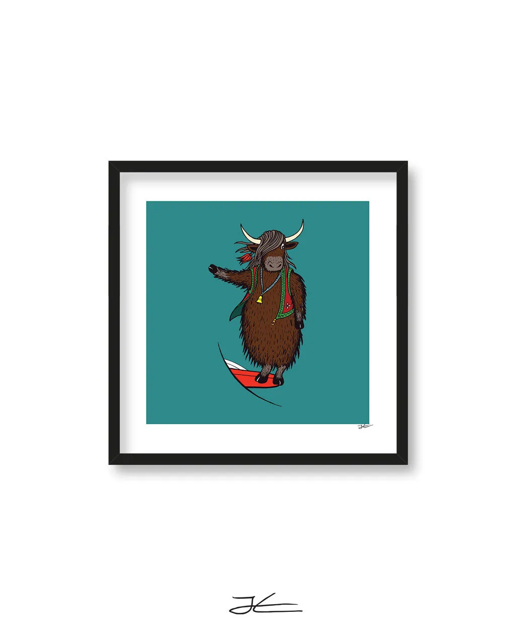 Surfing Yak - Print/ Framed Print