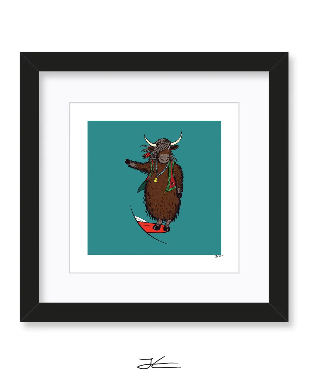 Surfing Yak - Print/ Framed Print