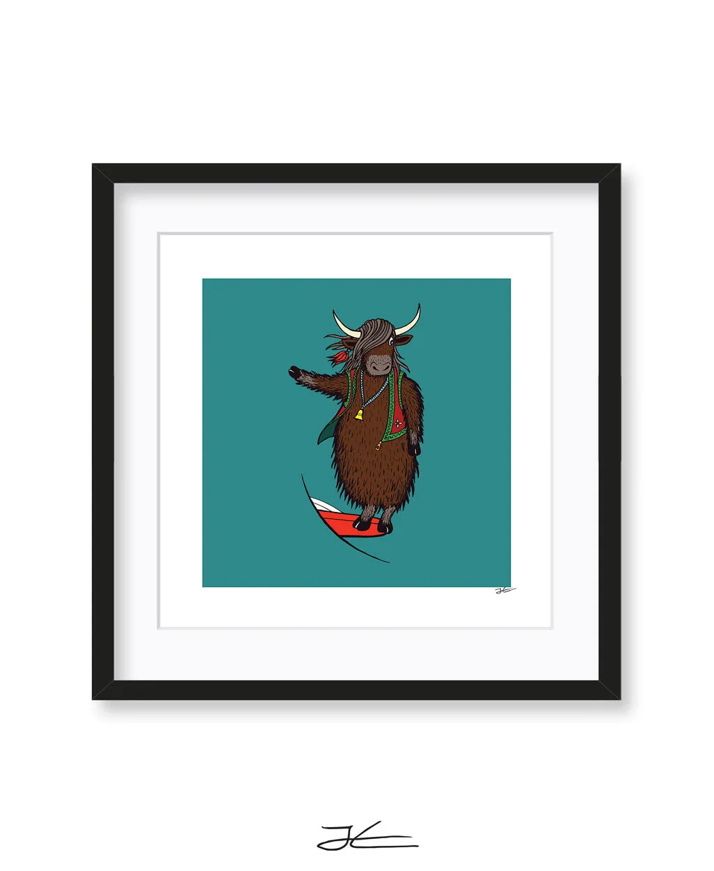 Surfing Yak - Print/ Framed Print