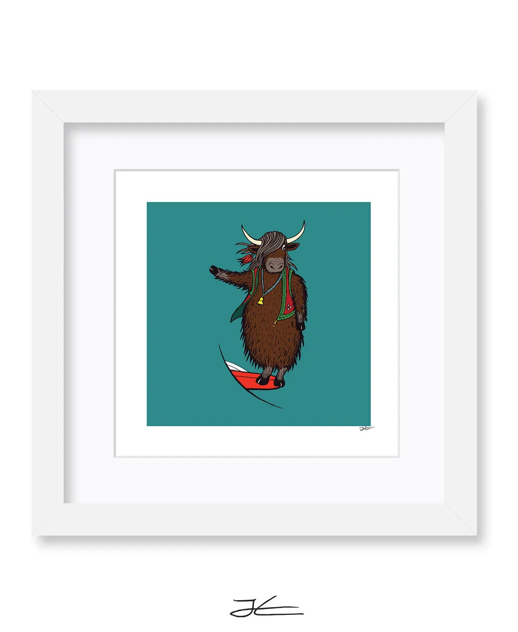 Surfing Yak - Print/ Framed Print