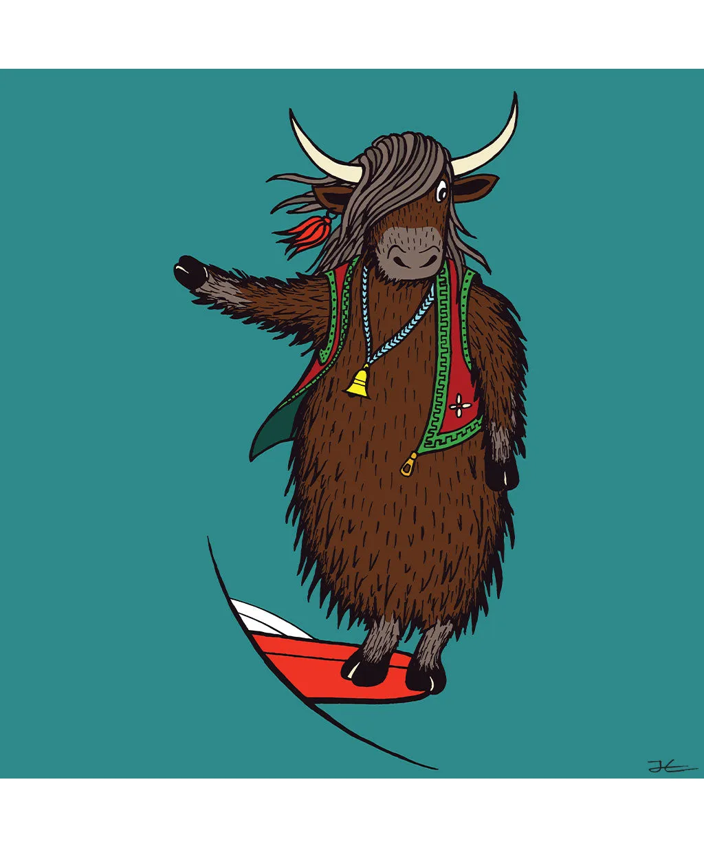 Surfing Yak - Print/ Framed Print