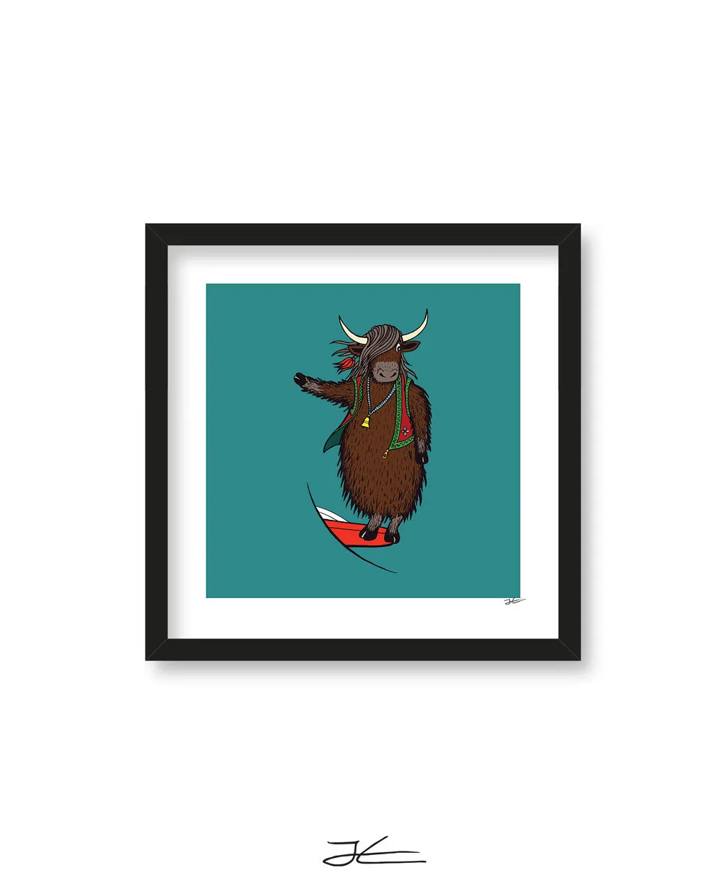 Surfing Yak - Print/ Framed Print