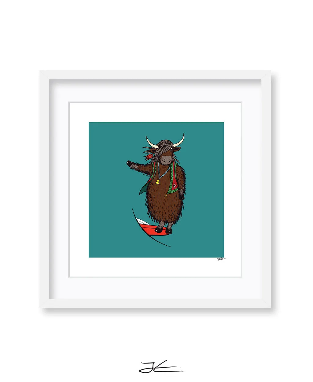 Surfing Yak - Print/ Framed Print